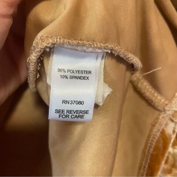 Dress Barn L Golden Burnout Velvet Leopard Print Tunic Top - Picture 5 of 8